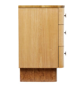 Mid 20th Century Swedish Inlaid Elm and Birch Chest of Drawers — thumbnail 3