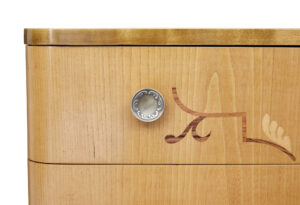 Mid 20th Century Swedish Inlaid Elm and Birch Chest of Drawers — thumbnail 9