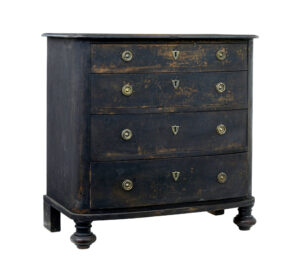 19th Century Painted Oak Bowfront Chest of Drawers — thumbnail 1