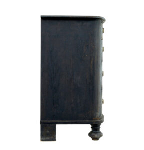 19th Century Painted Oak Bowfront Chest of Drawers — thumbnail 3
