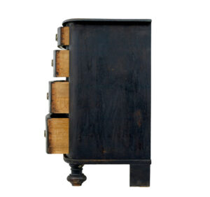 19th Century Painted Oak Bowfront Chest of Drawers — thumbnail 5