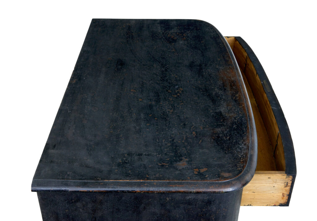 19th Century Painted Oak Bowfront Chest of Drawers — image 8