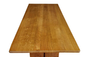 20th Century English Oak Trestle Dining Table — thumbnail 5