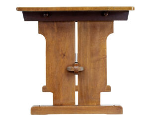 20th Century English Oak Trestle Dining Table — thumbnail 6