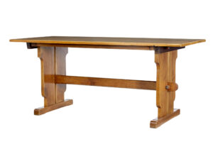 20th Century English Oak Trestle Dining Table — thumbnail 1