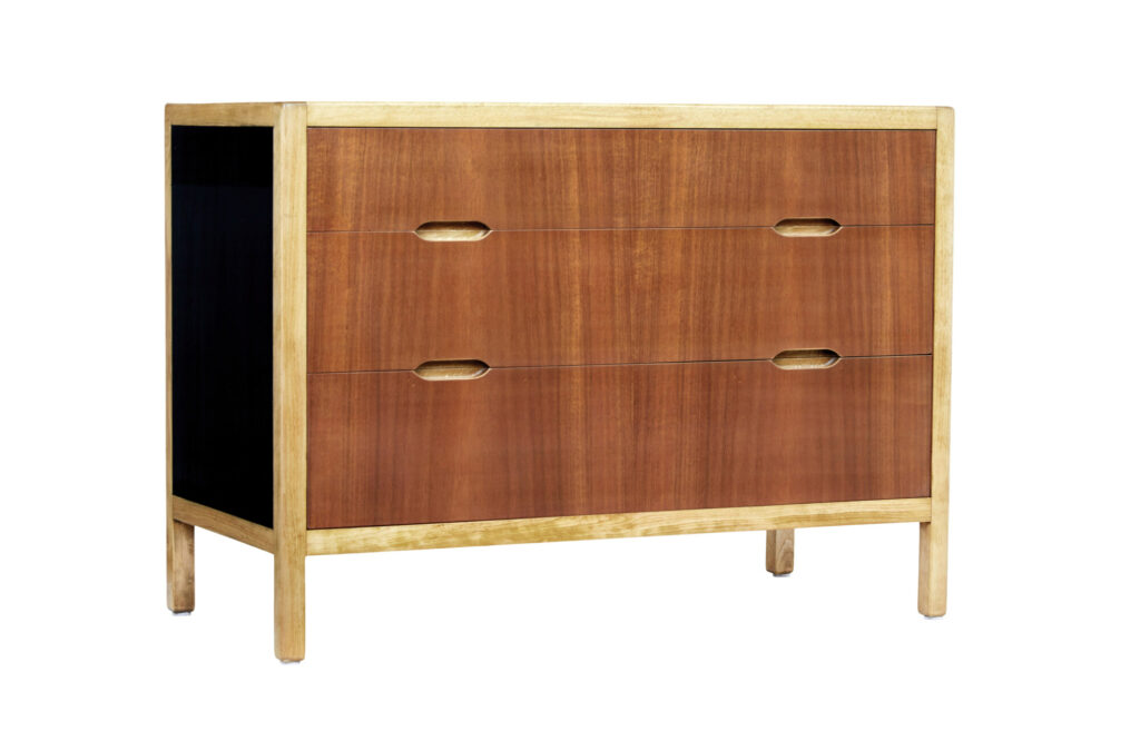 MID 20TH CENTURY SWEDISH TEAK AND BIRCH CHEST OF DRAWERS
