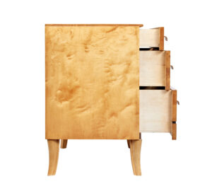 Mid 20th Century Burr Birch Scandinavian Chest of Drawers — thumbnail 6