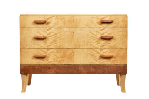 Mid 20th Century Burr Birch Scandinavian Chest of Drawers — thumbnail 2