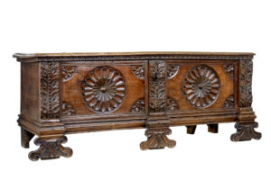 Italian Early 19th Century Carved Walnut Cassone — thumbnail 1