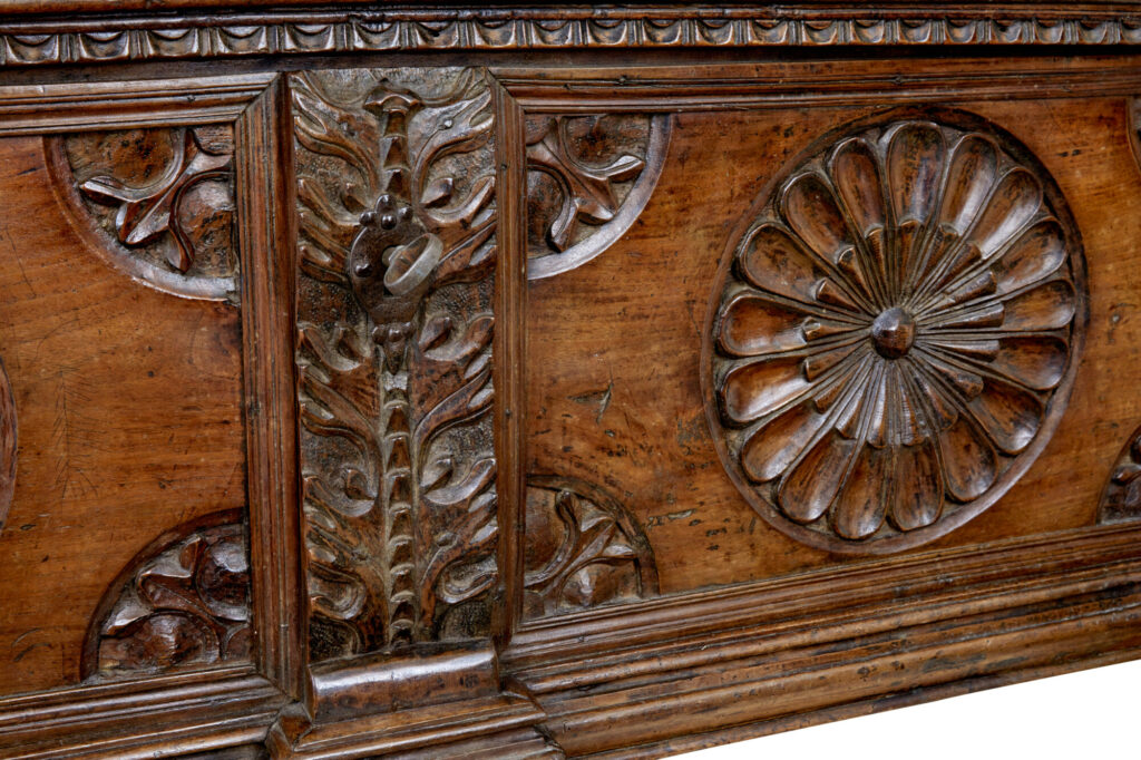 Italian Early 19th Century Carved Walnut Cassone — image 3