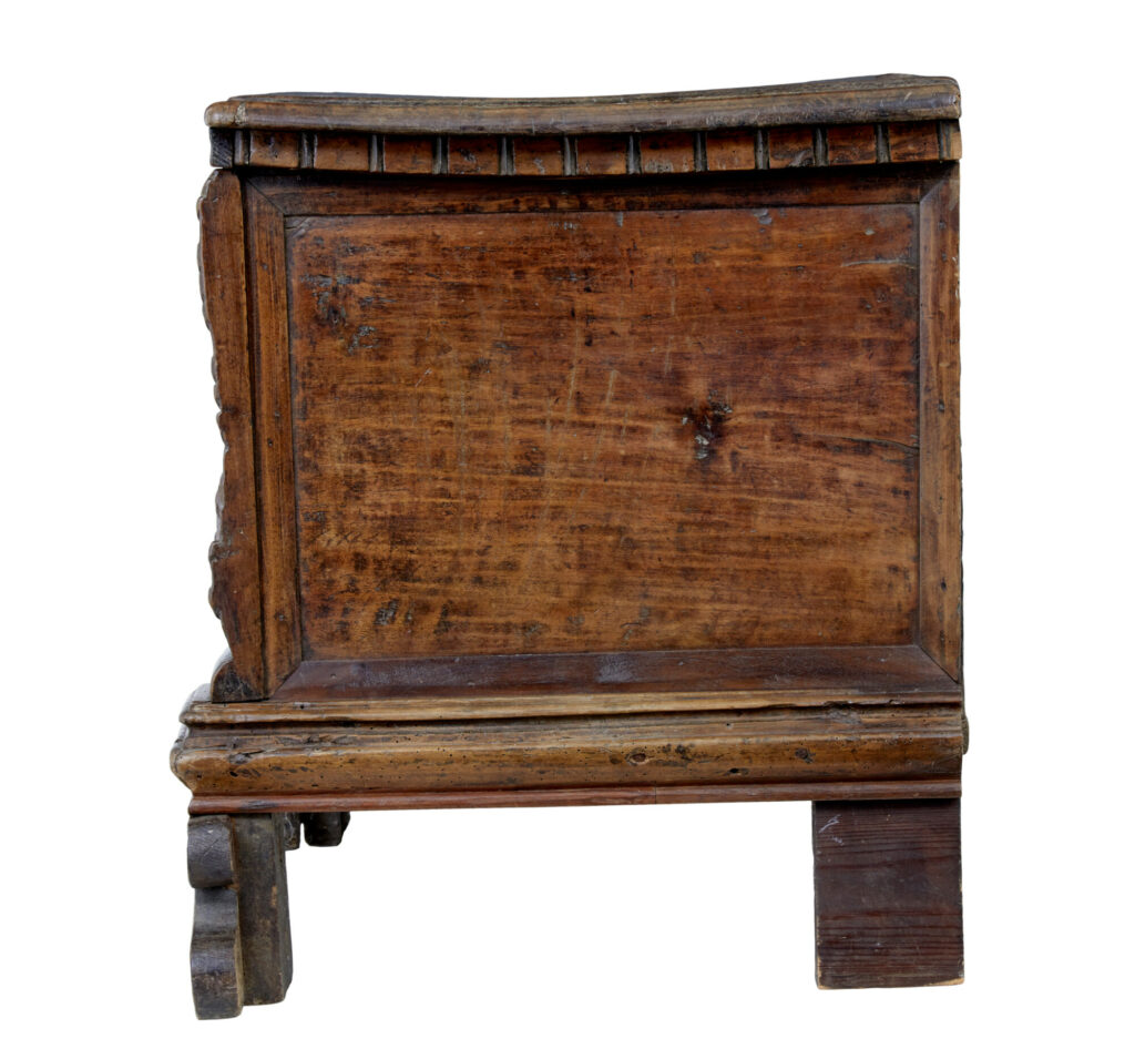 Italian Early 19th Century Carved Walnut Cassone — image 7