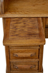 Early 20th Century Oak Roll Top Pedestal Desk — thumbnail 3