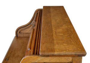 Early 20th Century Oak Roll Top Pedestal Desk — thumbnail 2