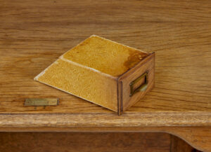 Early 20th Century Oak Roll Top Pedestal Desk — thumbnail 4