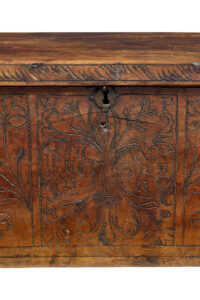 Continental 18th Century Carved Fruitwood Coffer — thumbnail 7