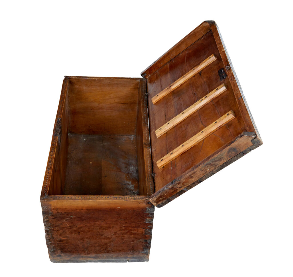 Continental 18th Century Carved Fruitwood Coffer — image 4