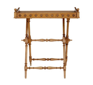 Early 20th Century Gothic Revival Oak Butlers Tray on Stand — thumbnail 5
