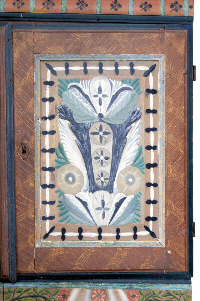Swedish Late 18th Century Hand Painted Folk Art Cupboard — image 7