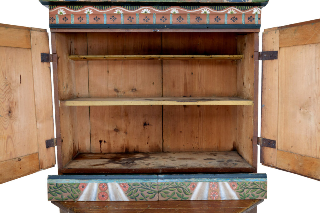 Swedish Late 18th Century Hand Painted Folk Art Cupboard — image 9