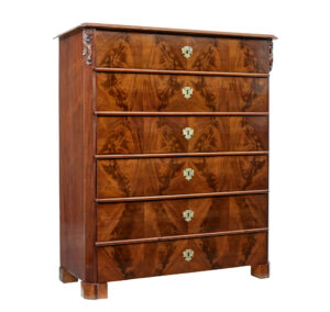 19th Century Tall Burr Walnut Chest of Drawers — thumbnail 1
