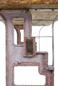 Unusual Industrial Iron and Teak Work Table — thumbnail 5