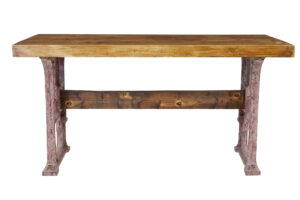 Unusual Industrial Iron and Teak Work Table — thumbnail 7