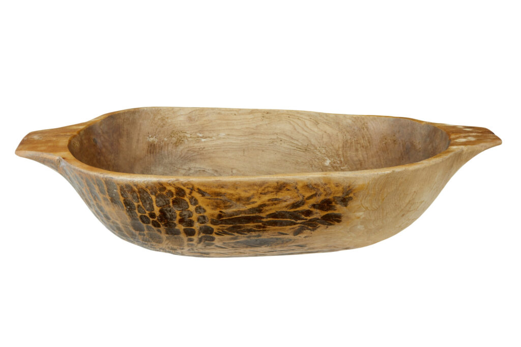 Large Rustic Dugout Hand Carved Bowl