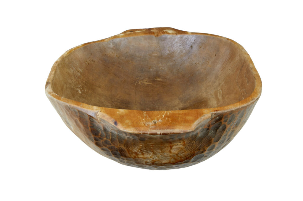 Large Rustic Dugout Hand Carved Bowl — image 7