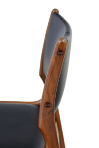Danish Set of 6 Mid 20th Century Teak and Leather Dining Chairs — thumbnail 4