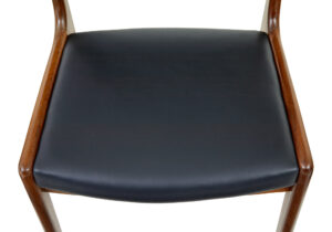 Danish Set of 6 Mid 20th Century Teak and Leather Dining Chairs — thumbnail 3
