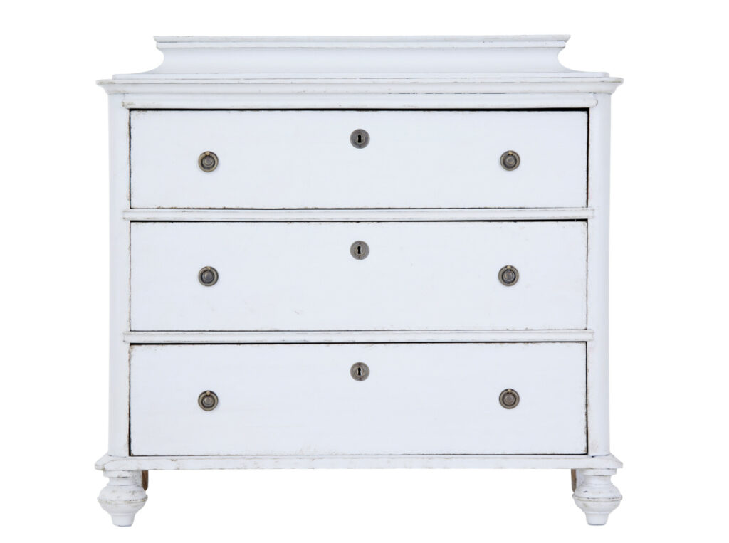 Swedish Painted 19th Century Caddy Top Chest of Drawers — image 4