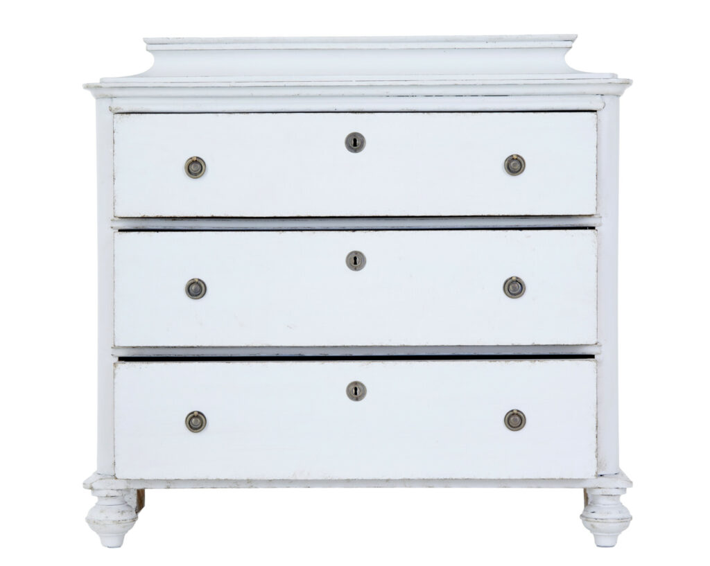 Swedish Painted 19th Century Caddy Top Chest of Drawers — image 6