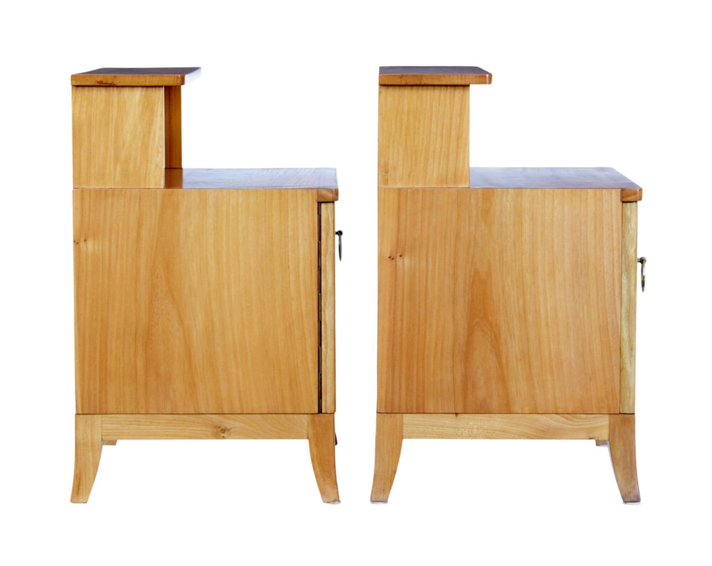 Pair of Mid 20th Century Swedish Elm Bedside Tables — image 4