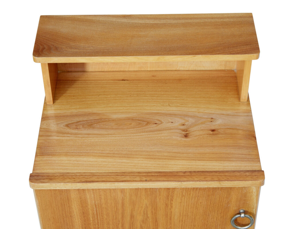 Pair of Mid 20th Century Swedish Elm Bedside Tables — image 2