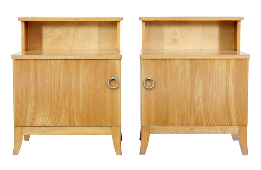 Pair of Mid 20th Century Swedish Elm Bedside Tables
