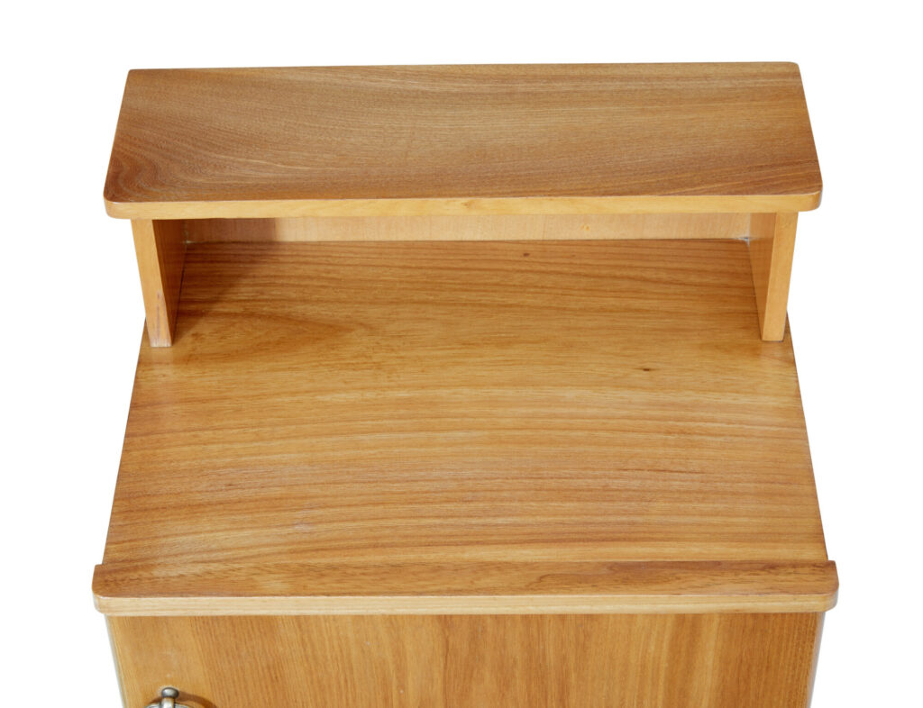 Pair of Mid 20th Century Swedish Elm Bedside Tables — image 3