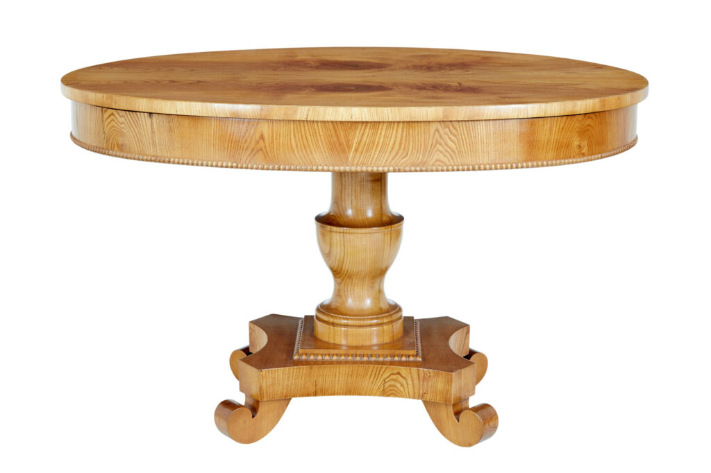 Mid 19th Century Scandinavian Burr Elm Center Table — image 1