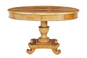 Mid 19th Century Scandinavian Burr Elm Center Table — thumbnail 1