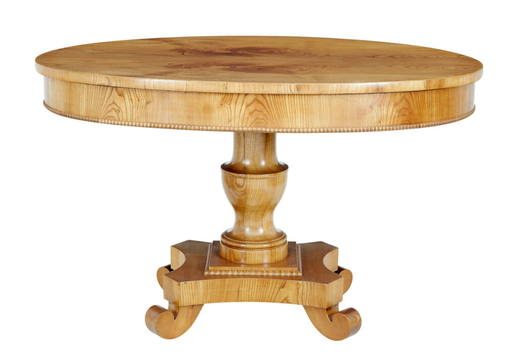 Mid 19th Century Scandinavian Burr Elm Center Table — image 7