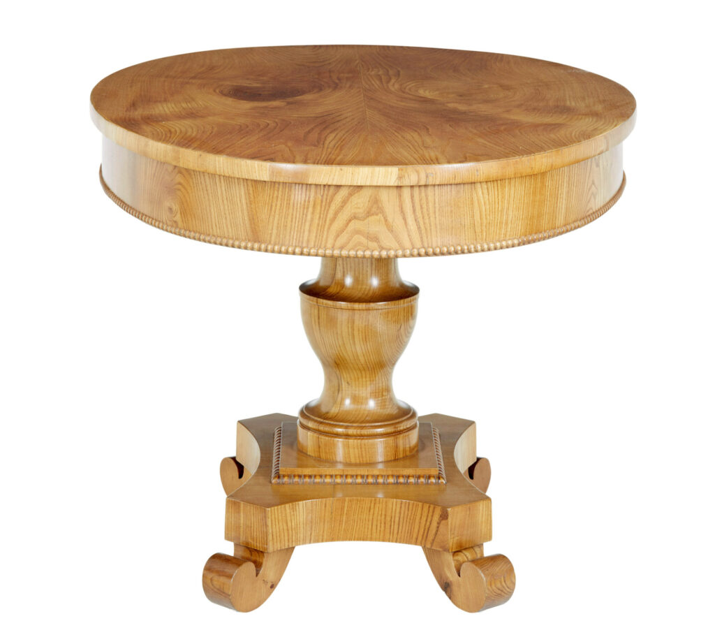Mid 19th Century Scandinavian Burr Elm Center Table — image 2