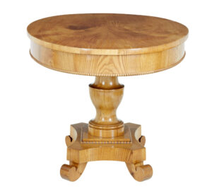 Mid 19th Century Scandinavian Burr Elm Center Table — thumbnail 2