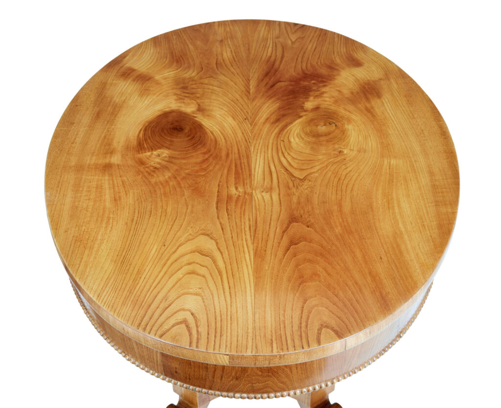Mid 19th Century Scandinavian Burr Elm Center Table — image 6