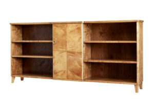 Scandinavian Mid Century Modern Birch Low Bookcase — thumbnail 1