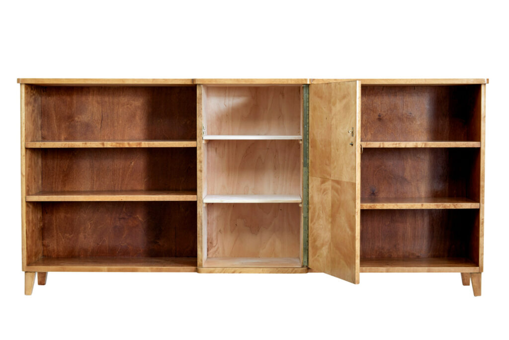 Scandinavian Mid Century Modern Birch Low Bookcase — image 5