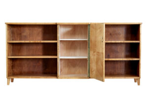 Scandinavian Mid Century Modern Birch Low Bookcase — thumbnail 5