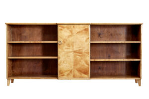 Scandinavian Mid Century Modern Birch Low Bookcase — thumbnail 6