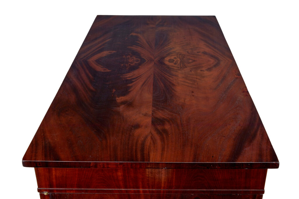 19th Century Flame Mahogany Pedestal Desk — image 3