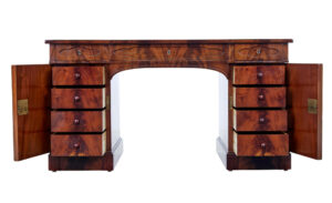 19th Century Flame Mahogany Pedestal Desk — thumbnail 8
