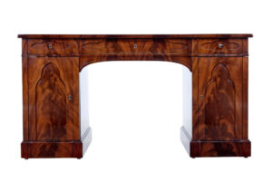19th Century Flame Mahogany Pedestal Desk — thumbnail 10
