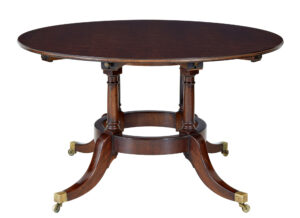 Late 20th Century Mahogany Jupe Dining Table with Leaf Cabinet — thumbnail 3